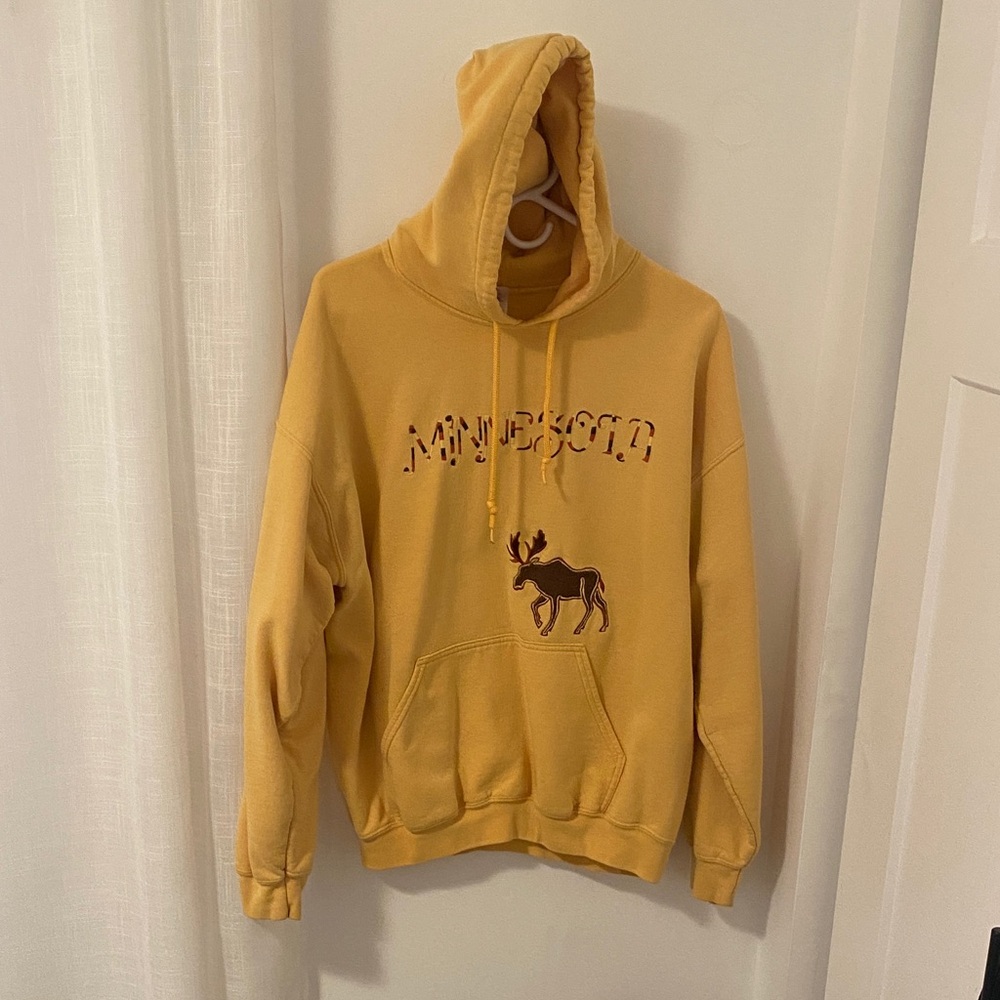 Moose Graphic Yellow Hoodie